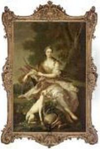 Portrait Of A Lady In The Guise Of Diana by Jean-Marc Nattier