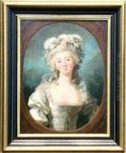 Portrait Of A Lady With Roses In Her Hair by Jean-Marc Nattier