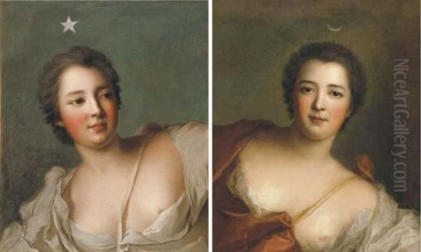 Portrait Of A Lady, Said To Be 
The Marquise De La Tournelle(1717-1744) As A Personification Of 
Daybreak; And Portrait Of Alady, Said To Be The Marquise De Flavacourt 
(1744-after 1799), Bustlength As A Personification Of Silence - view 1