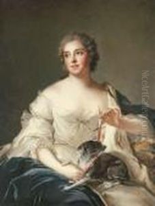 Portrait Of A Lady, Said To Be La Duchesse De Chevreuse by Jean-Marc Nattier