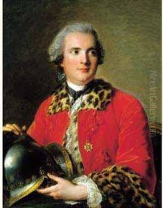 Portrait Du Duc De Mortemart En Tenue D'apparat De Colonel by Jean-Marc Nattier