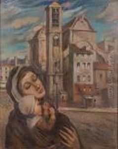 Donna Con Bimbo Di Fronte Ad Una Cattedrale