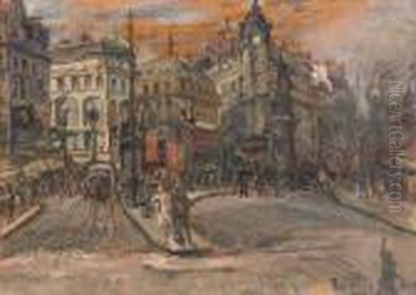 Boulevard Parigino Con Figure - view 1