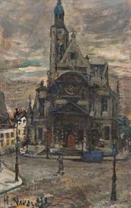 Piazza Con Chiesa A Parigi