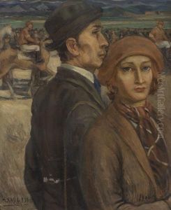 Uomo E Donna All'ippodromo by Hector Nava