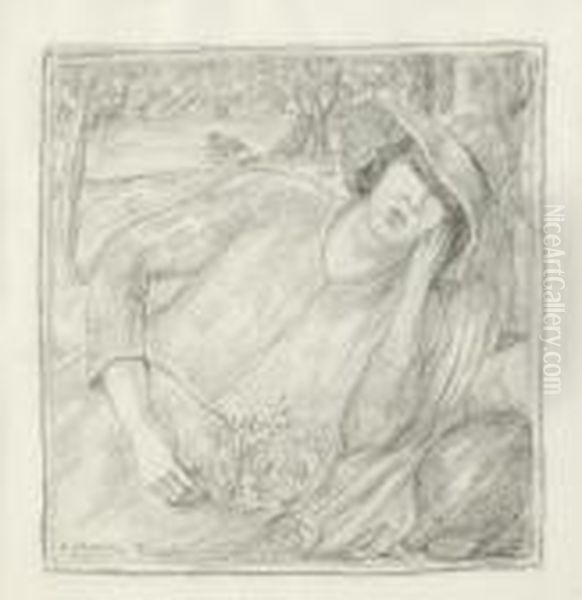 Donna Con Cappello In Riva Al Lago - view 1