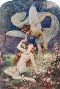 Zephyrus wooing Flora by Henrietta Rae