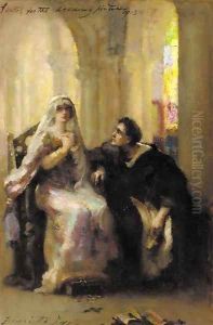 Ellen Terry and Henry Irving in Abelard and Heloise by Henrietta Rae