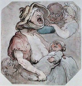 Wet Nurse Interrupted by Thomas Rowlandson