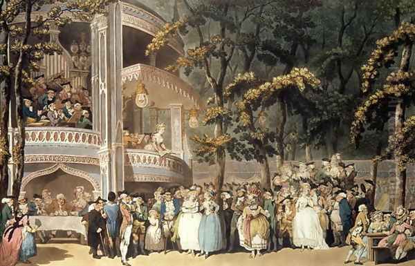 Vauxhall Gardens from Ackermanns Microcosm of London, 1809 by Thomas Rowlandson