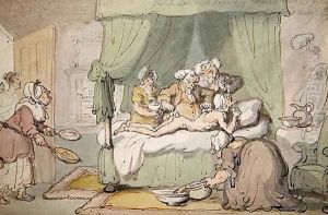 The Doctor is so severely bruised that cupping is judged necessary, c.1810 by Thomas Rowlandson