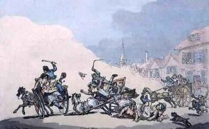 A Cart Race, pub. by William Holland, 1789 by Thomas Rowlandson
