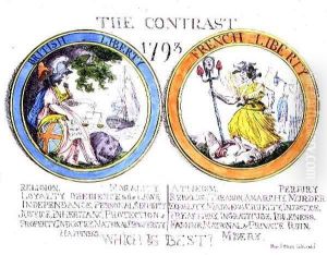 The Contrast 1793 British Liberty and French Liberty - Which is best 1793 by Thomas Rowlandson