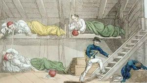 A Scene in the Channel, from The Grand Master, or Adventures of Qui Hi in Hindostan. A Hudibras Poem in Eight Cantos by Quiz, by William Combe 1741-1823 published by Thomas Tegg, London, 1815 by Thomas Rowlandson