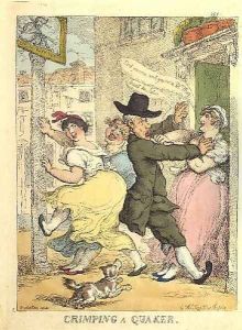 Crimping a Quaker from Teggs Caricatures Magazine, Vol IV, 1814 by Thomas Rowlandson