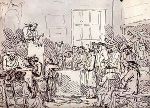A Furniture Auction by Thomas Rowlandson