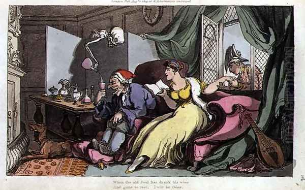 The Honeymoon, illustration from The English Dance of Death, pub. by R. Ackermann by Thomas Rowlandson