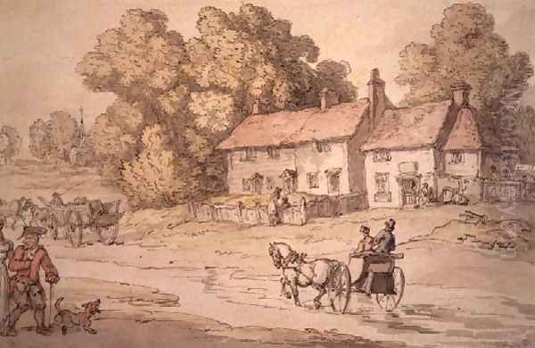 A Gig Fording a Stream - view 1