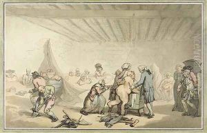 Dr Grahams Cold Earth and Warm Mud Bathing Establishment at 26 Fleet Street, London by Thomas Rowlandson