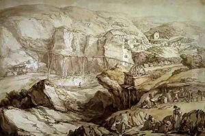 Delabole Slate Quarry by Thomas Rowlandson