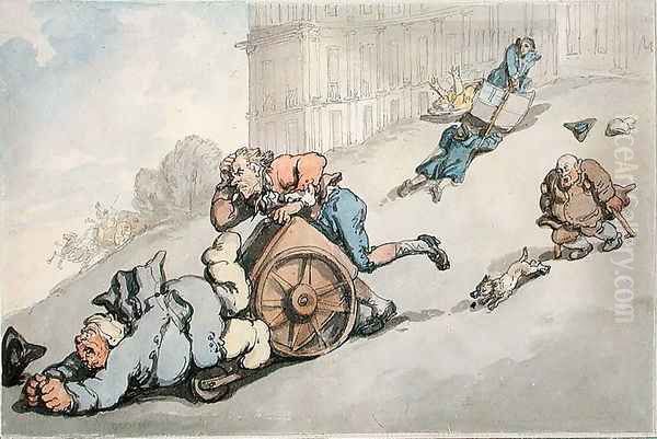 The Circus Hill, Matthew Brambles Overturn, from Scenes at Bath - view 1
