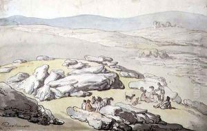 A Picnic on Dartmoor by Thomas Rowlandson