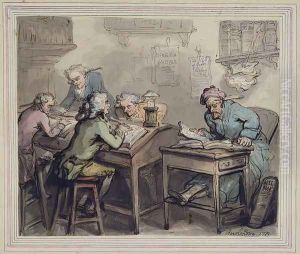 A Merchants Office, 1789 by Thomas Rowlandson