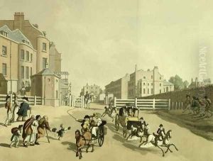 Entrance of Oxford Street at Tyburn Turnpike with a view of Park Lane, 1798