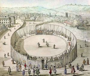 Richard Trevithicks Railroad, Euston Square in 1809 by Thomas Rowlandson