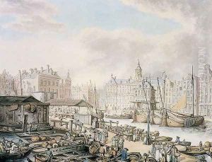 Feyge Dam and Part of the Fish Market, Amsterdam, c.1794 by Thomas Rowlandson