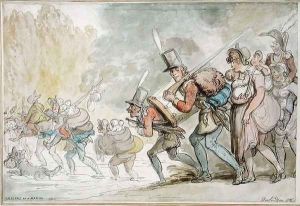 Soldiers on a March, 1805 by Thomas Rowlandson