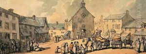 Market Place, Llanrwst, c.1797 by Thomas Rowlandson
