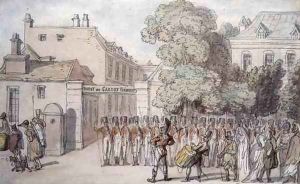 French Soldiers on Parade by Thomas Rowlandson