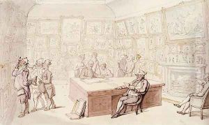 Mr Michell's Picture Gallery At Grove House, Enfield by Thomas Rowlandson