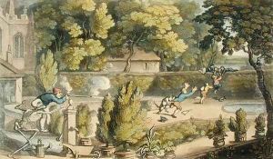 Oh the unconscionable Brute, from Dance of Death, published by Ackermann, 1815 by Thomas Rowlandson