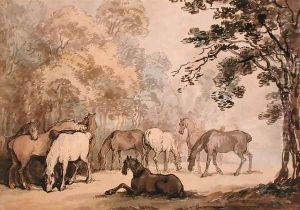 The Stud Farm, 1786 by Thomas Rowlandson