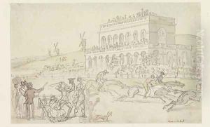Doctor Syntax loses his money on the Race Ground at York by Thomas Rowlandson