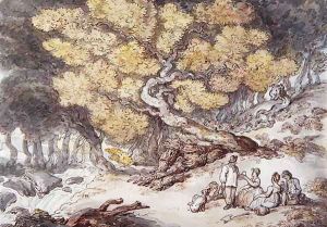 A Woodcutters Picnic by Thomas Rowlandson