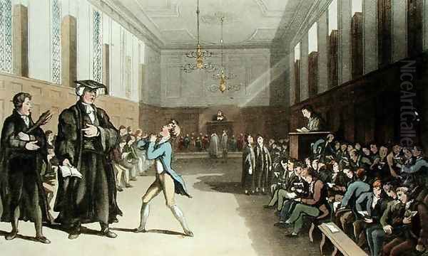 The stern preceptor, with his threatning nod, calls in the wise corretion of the rod, from A Compendious Treatise on Modern Education, 1802 - view 1