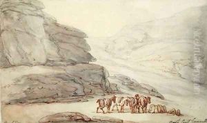 Rocky scene on the North Coast, Cornwall by Thomas Rowlandson