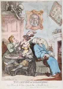 The Anatomy of Melancholy, published by R. Ackermann, 1st March 1808 by Thomas Rowlandson