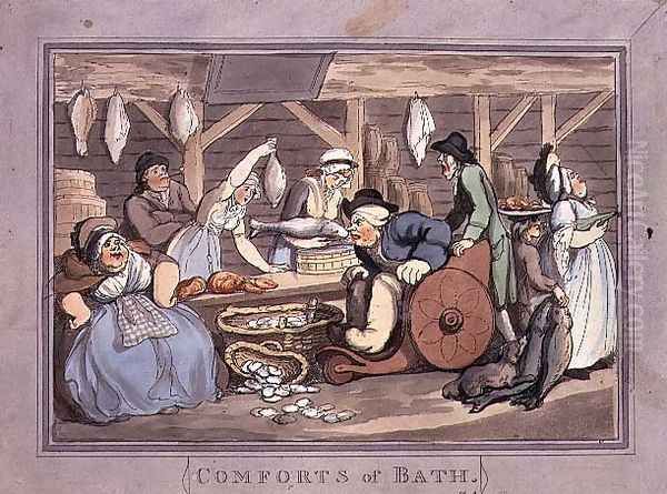The Fish Market, plate 4 from Comforts of Bath, 1798 - view 1
