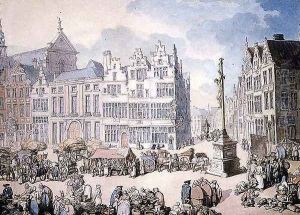 Place de Mer, Antwerp by Thomas Rowlandson