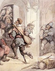 Travelling Players by Thomas Rowlandson