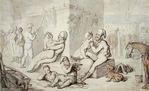 Light-Horse Cavalry Barracks by Thomas Rowlandson
