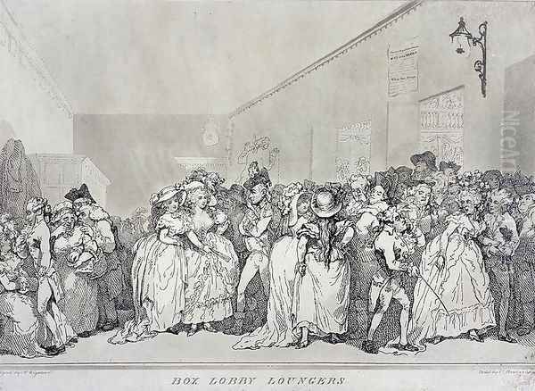 Box Lobby Loungers, etched by Rowlandson from a design by Henry Wigstead c.1745-93, pub. by John Raphael Smith, 1786 - view 1