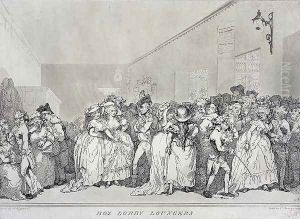 Box Lobby Loungers, etched by Rowlandson from a design by Henry Wigstead c.1745-93, pub. by John Raphael Smith, 1786 by Thomas Rowlandson