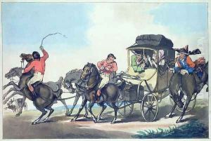 English Travelling, or The First Stage from Dover, aquatinted by Francis Jukes 1747-1812, pub. by T. Smith, 1785 by Thomas Rowlandson