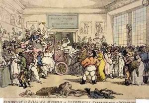 Exhibition at Bullocks Museum of Bonapartes Carriage Taken at Waterloo, pub. by Rudolph Ackermann, 1816 by Thomas Rowlandson