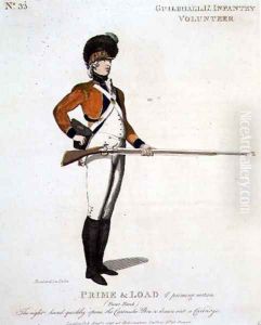 Guildhall Light Infantry Volunteer, plate 33 from Loyal Volunteers of London and Environs, 1798 by Thomas Rowlandson